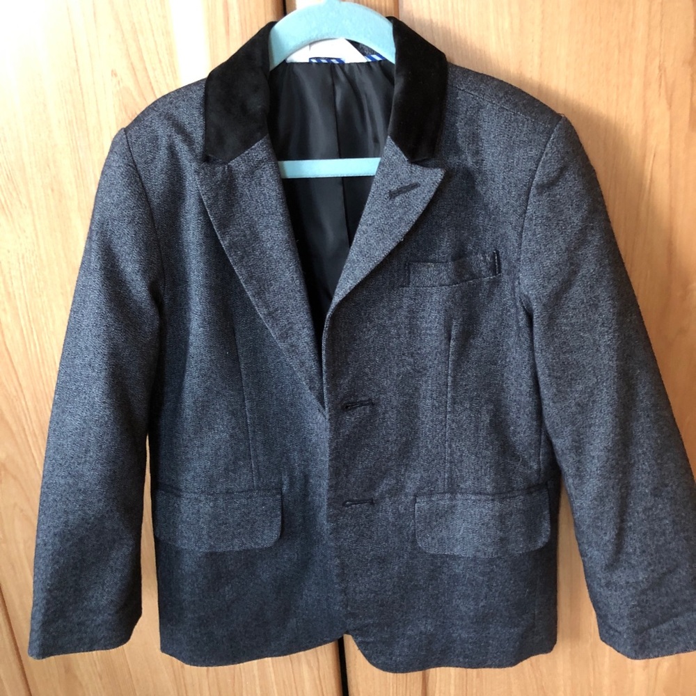 Little boys velvet trim blazer